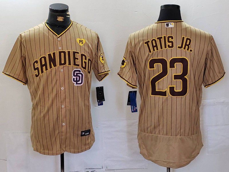 Men San Diego Padres #23 Tatis JR Brown stripe Elite 2024 Nike MLB Jersey style 3->women mlb jersey->Women Jersey